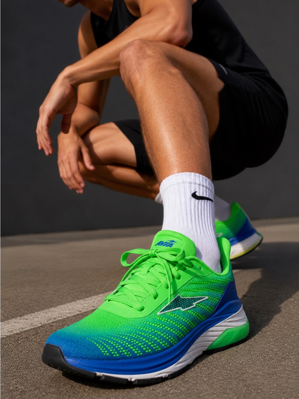 AVIA Neon Green Blue Running Shoes Men’s 11.5 NWT Sport Sneakers